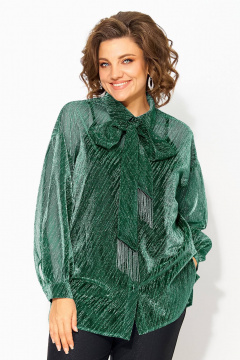 Блуза, брюки Liliana 1496БрПн изумруд+черный - фото 3