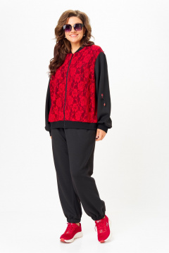 Бомбер, брюки Solomeya Lux 946/449В черный_с_красным - фото 5