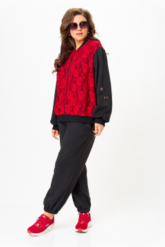 Бомбер, брюки Solomeya Lux 946/449В черный_с_красным - фото 4
