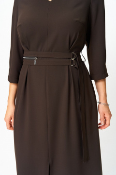 Платье ANASTASIA MAK 1294 коричневый - фото 4