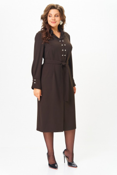 Платье ANASTASIA MAK 1296 коричневый - фото 1