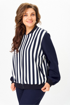 Бомбер, брюки Solomeya Lux 946/449D синий_с_белым_полоска - фото 2
