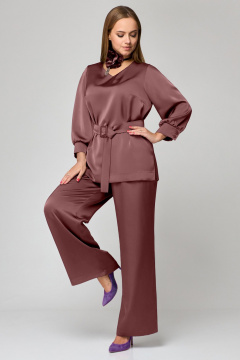 Блуза, брюки Мишель стиль 1160-1 шоколадный - фото 4
