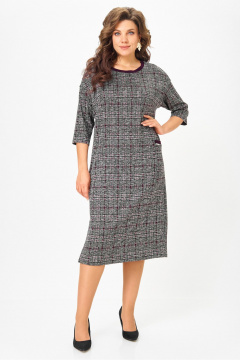 Платье Michel chic 2191 бордо, серый, клетка - фото 1