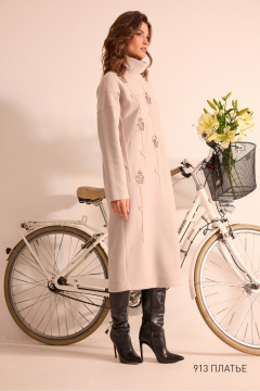 Платье NiV NiV fashion 913 светло-бежевый - фото 2