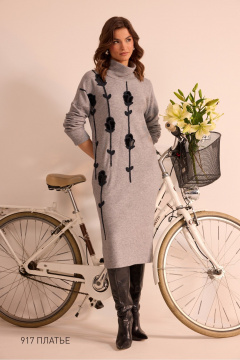 Платье NiV NiV fashion 917 серый - фото 3