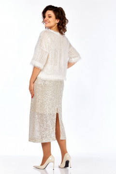 Блуза Ольга Стиль Л-417 молочный - фото 3