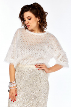 Блуза Ольга Стиль Л-417 молочный - фото 1