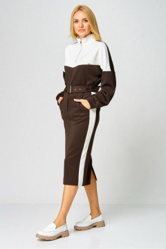 Джемпер, юбка Gamma Gracia 888 коричневый_белый - фото 4