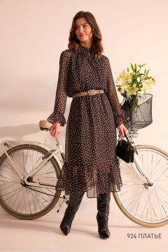 Платье NiV NiV fashion 924 чёрный_в_белый_горошек - фото 3