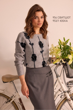 Юбка NiV NiV fashion 953/1 серый - фото 4