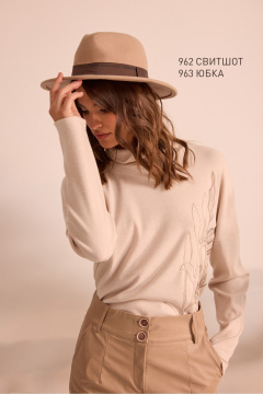 Свитшот NiV NiV fashion 962 светло-бежевый - фото 5