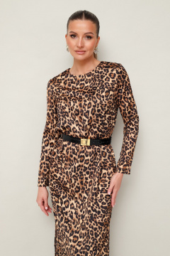 Миди-платье из струящейся ткани с анималистичным принтом PUR PUR 11-247/4 - фото 4