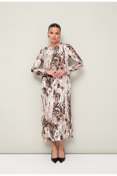 Нарядное миди платье с абстрактным принтом и блестящим эффектом PUR PUR 11-247/6 - фото 1