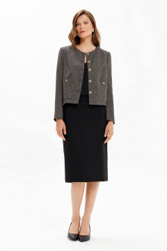 Жакет Nelva 1886 черно-кремовый жаккард - фото 4