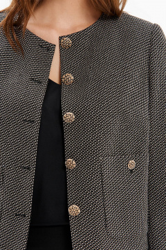 Жакет Nelva 1886 черно-кремовый жаккард - фото 3