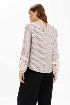 Блуза Nelva 23485 кремовый принт - фото 3