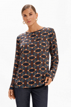 Блуза Nelva 23486 черный принт - фото 1