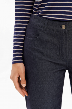 Лонгслив Nelva 23487 сине-бежевая полоска - фото 4