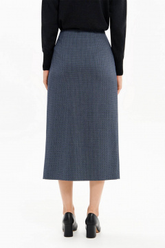 Юбка Nelva 4927 серо-синий жаккард - фото 3