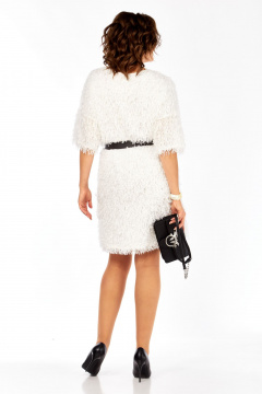 Платье Ольга Стиль Л-435 белое-молоко - фото 3