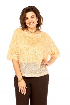 Блуза Ольга Стиль Л-436 персик - фото 2