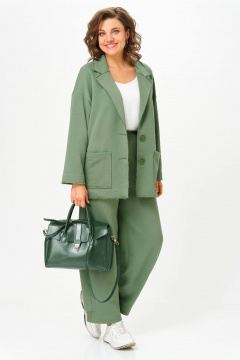 Брюки, жакет Anastasia 1299 олива - фото 3