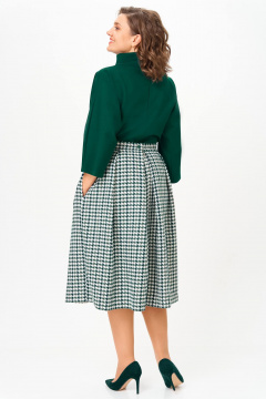 Блуза, юбка Anastasia 1304.1 изумрудный/гусиная_лапка - фото 5
