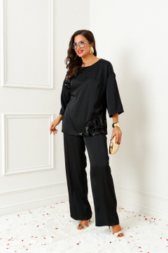 Блуза, брюки Beautiful&Free 6401 черный - фото 1