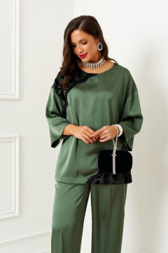 Блуза, брюки Beautiful&Free 6401 шалфей - фото 5
