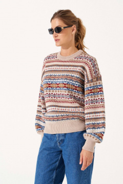 Джемпер Romgil РВ0407-ШЕ5 светло-бежевый - фото 5