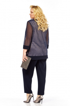 Блуза Элль-стиль 2435/1а темно-синий - фото 3