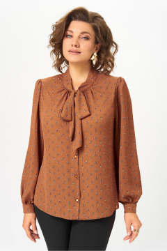 Блуза DaLi 7011 коричневая - фото 2
