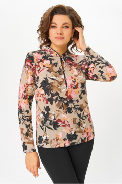 Блуза DaLi 4068.1 беж цветы - фото 2