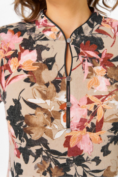Блуза DaLi 4068.1 беж цветы - фото 3