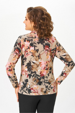 Блуза DaLi 4068.1 беж цветы - фото 4