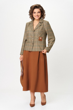 Жакет, юбка Aira Style 24-17А бурбон_новый - фото 5