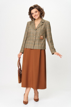 Жакет, юбка Aira Style 24-17А бурбон_новый - фото 1