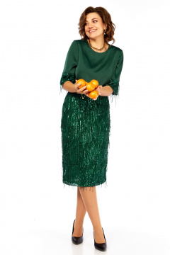 Платье Ольга Стиль С-982 зеленый - фото 3