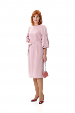 Платье с талевыми вытачками и шлицей Соджи 578 пудровый - фото 3