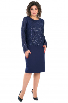 Платье Alani Collection 2458 синий - фото 4