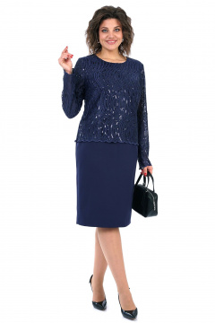 Платье Alani Collection 2458 синий - фото 2