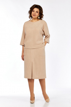 Блуза, юбка Элль-стиль 2441 бежевый - фото 1