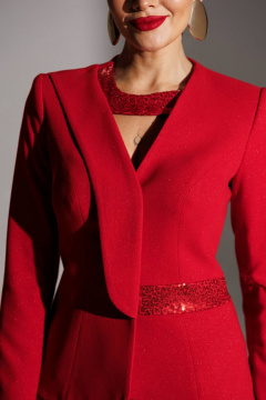 Жакет, юбка Мода Юрс 25-2888 красный - фото 5