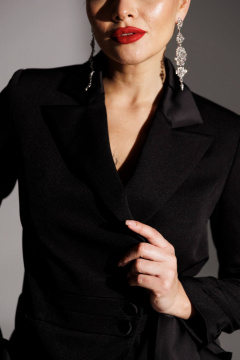 Брюки, жакет Мода Юрс 25-2938 черный - фото 4