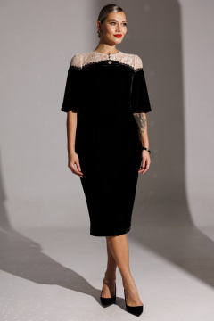 Платье Мода Юрс 25-2874 черный_бежевый - фото 5