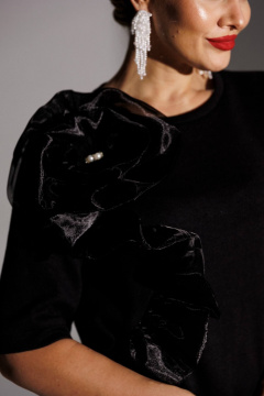 Блуза, брюки Мода Юрс 25-2883 черный - фото 5