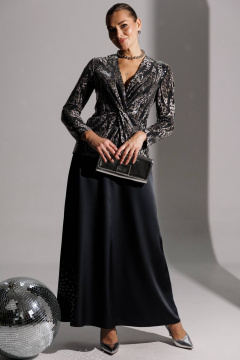 Жакет, юбка Мода Юрс 25-2881 серый - фото 2