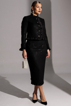 Жакет, юбка Мода Юрс 25-2941 черный - фото 1