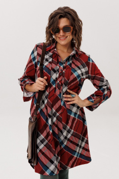 Платье Anelli 1769 бордовая_шотландка - фото 2